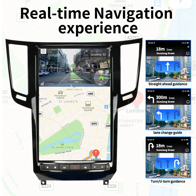 14.4'' Android 13 Vertical Screen Car Stereo GPS Navigation For Infiniti FX35 QX70 2008 2009-2017 Carplay Unit 4G WIFI Car Radio