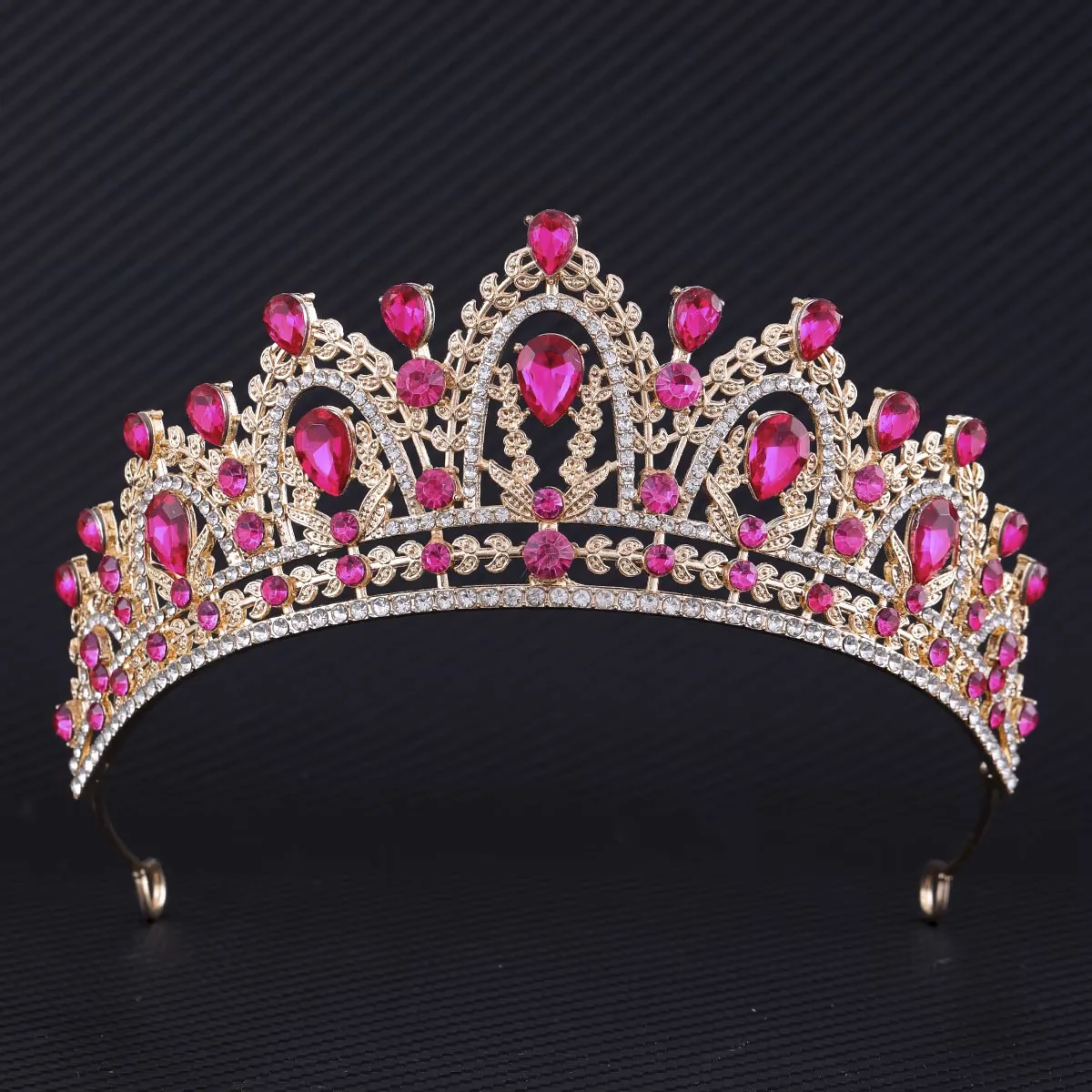 

Luxury Baroque Crystal Crown Princess Exquisite Dazzling Women's Rhinestone Tiaras Bride Wedding Party Hair Accessories Jewelry