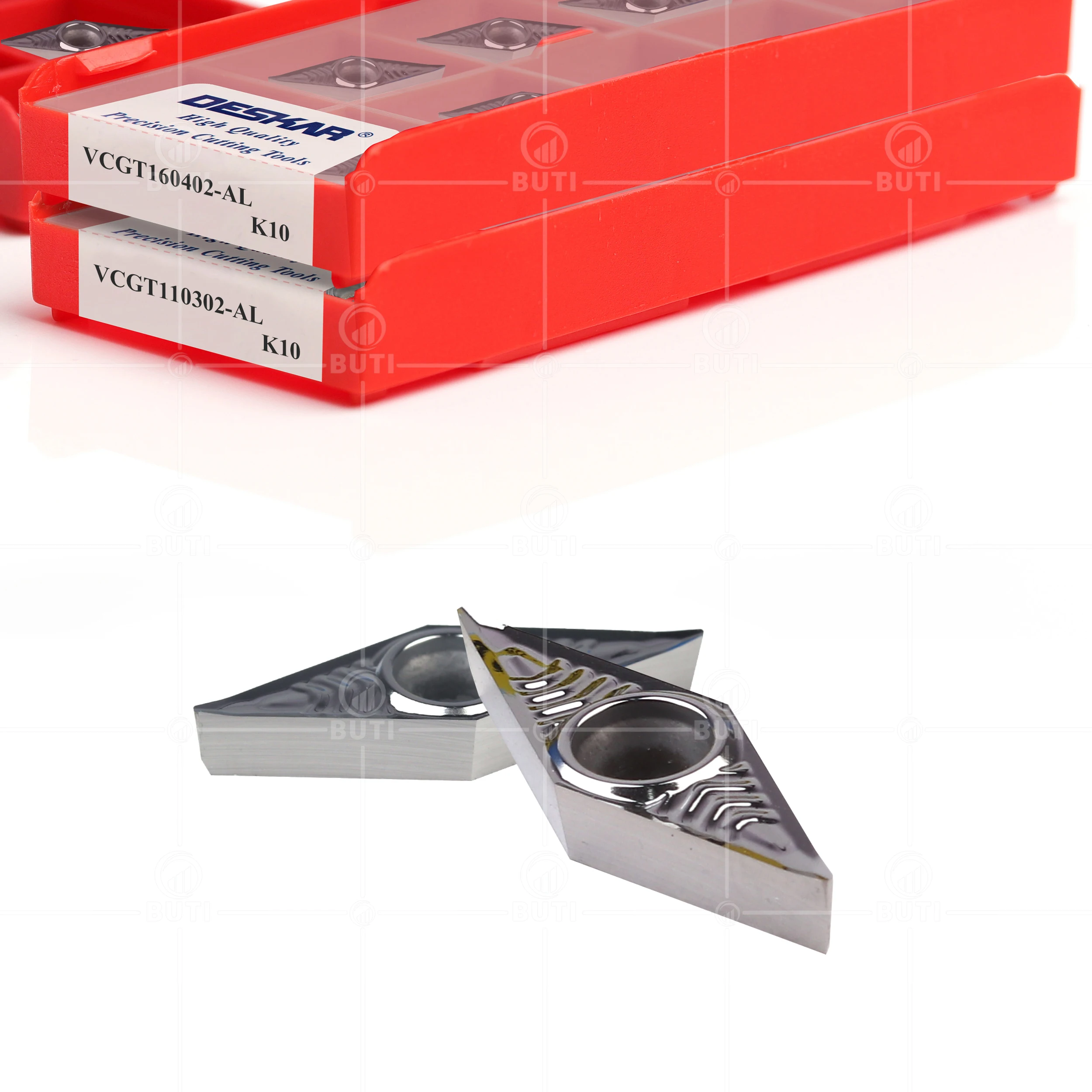 Imagem -03 - Deskar 100 Original Vcgt110304 Vcgt160404 Vcgt160408 Vcgt160402 al K10 Cnc Torno Ferramenta Carboneto Lâmina de Torneamento Cortador para Alumínio