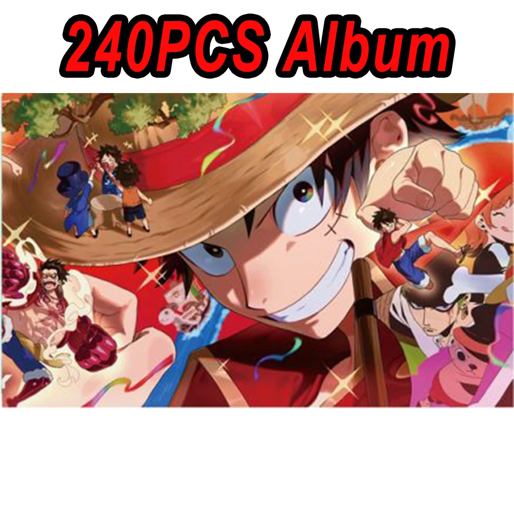 240 szt. Karty Album Naruto Dragon Ball Goku Vegeta jednoczęściowy Luffy Zoro mapa literka segregator karta do notebooka kolekcja zabawka