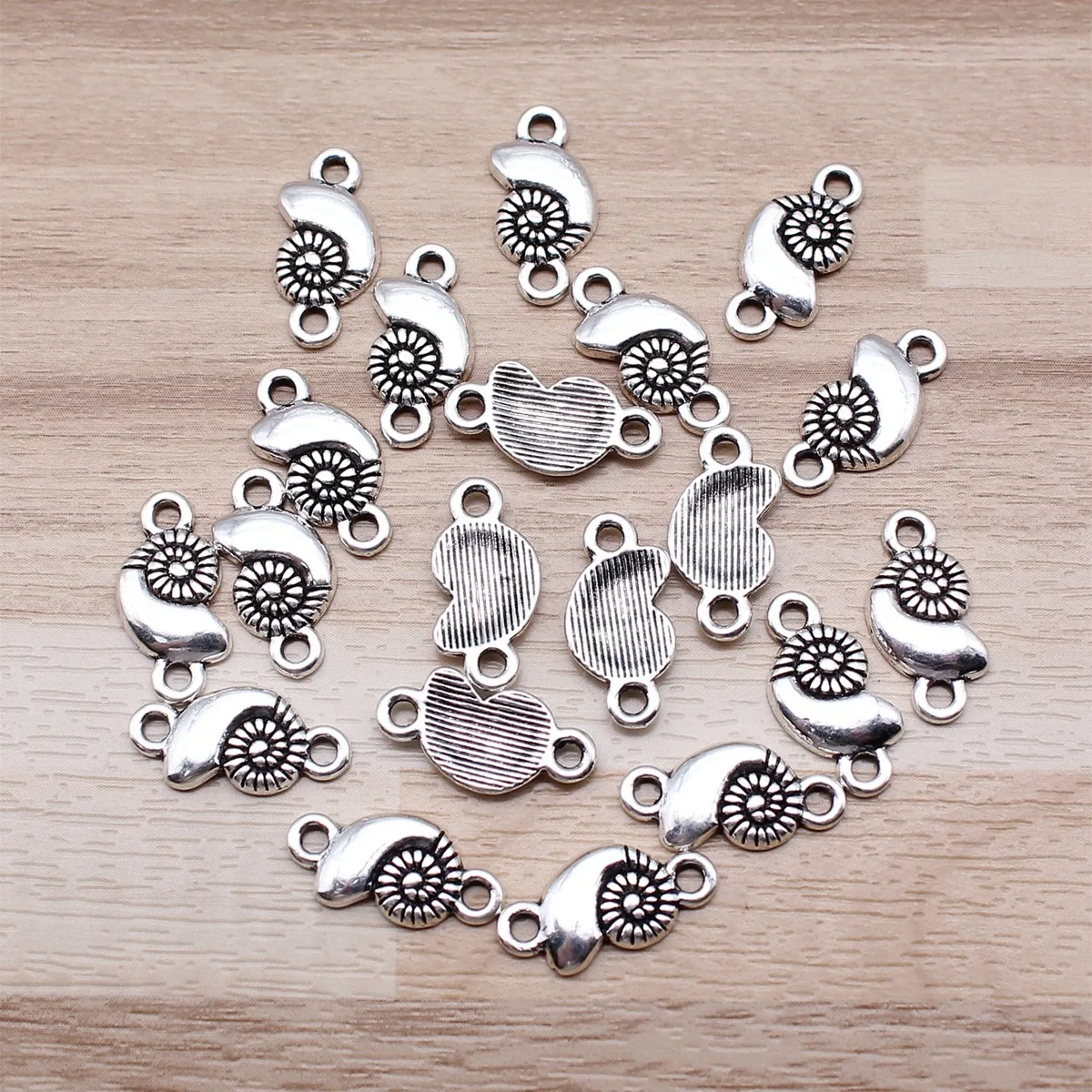 IFOCUS 20pcs/Lot Conch Connector Charms For DIY Jewelry Making Zinc Alloy 16x7mm/0.63x0.28inch