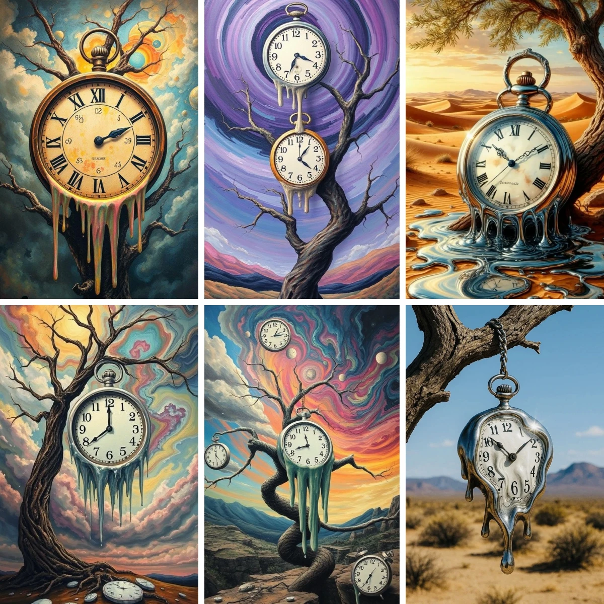 

DIY Diamond Painting Kits Surreal Poster Melting Clock Watches Full Round Diamond Embroidery Crafts Personalized Gift for Mom