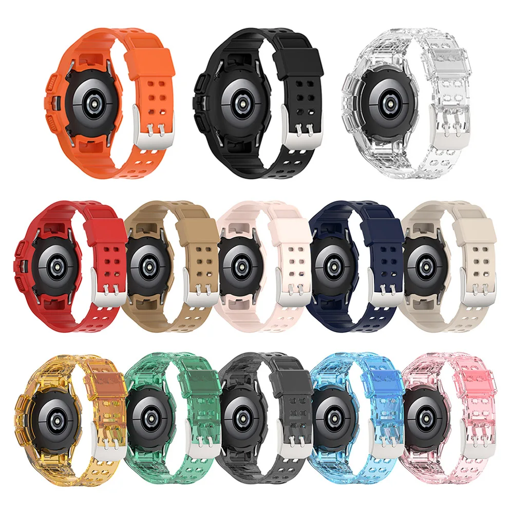 

Водонепроницаемый прозрачный ремешок-браслет из ТПУ с защитой от пота для Samsung Galaxy Watch FE/6/5/4 40 мм