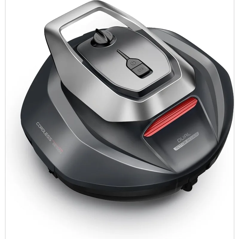 

Robotic Pool Cleaner, Pool Vacuum for Above & In-Ground Pool, 90Mins Runtime Automatic Self-Parking, Dual-Motor Suction,