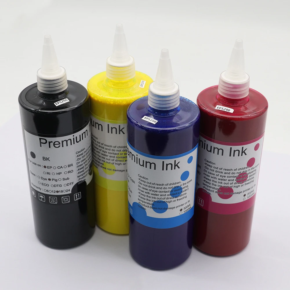 500ml Pigment Ink For Epson WorkForce Pro WF-C5890a C5390a M5299 PX-S884 PX-M884F PX-S885 PX-M885F Fill Continuous Pigment Ink