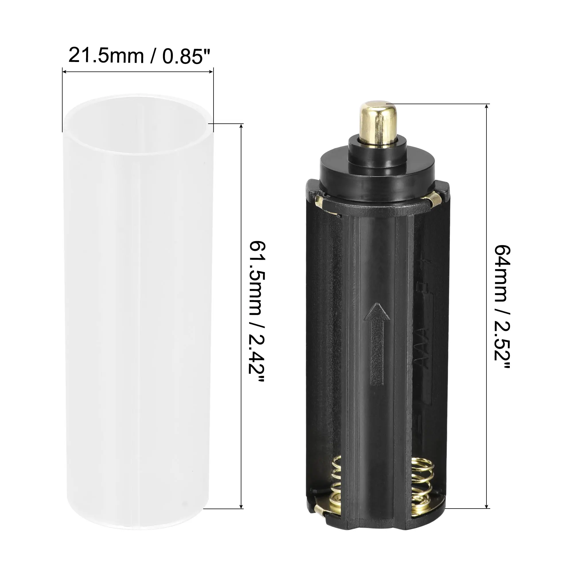 Uxcell AAA Battery 3x1.5V Storage Adapter Case 18650 Battery Holder Converter 4 Set