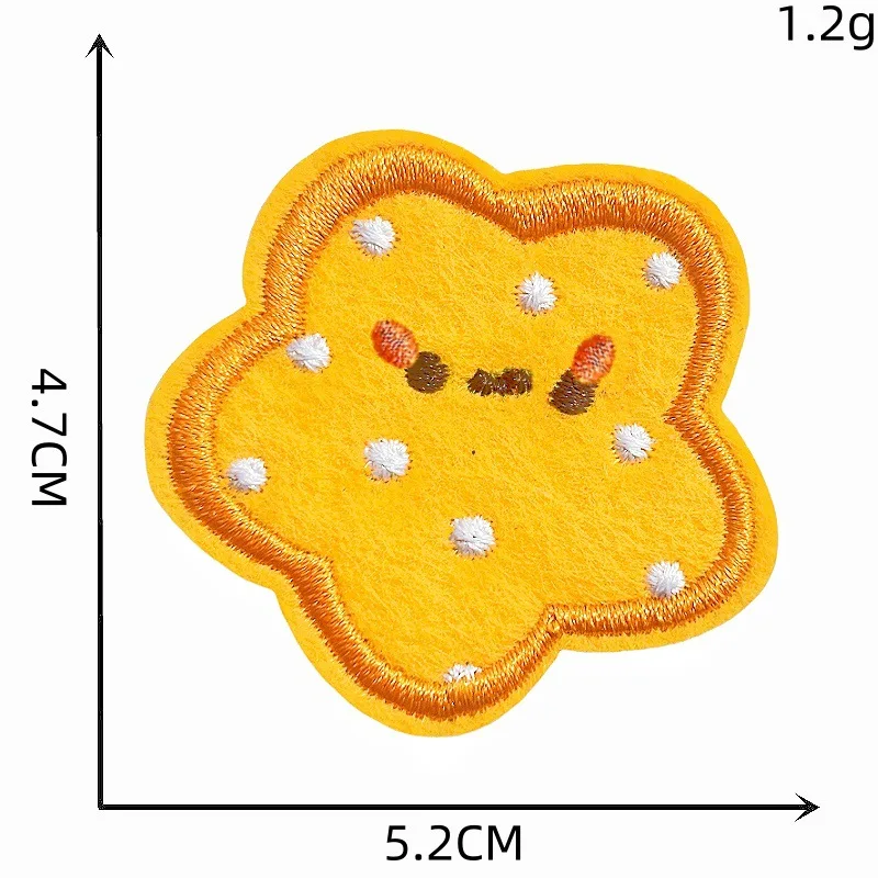 Cute Cheese Bread Cookie Donut Self-adhesive Embroidered Badge Patch for DIY Hole T-shirt Backpack Clothing Appliques Sticker