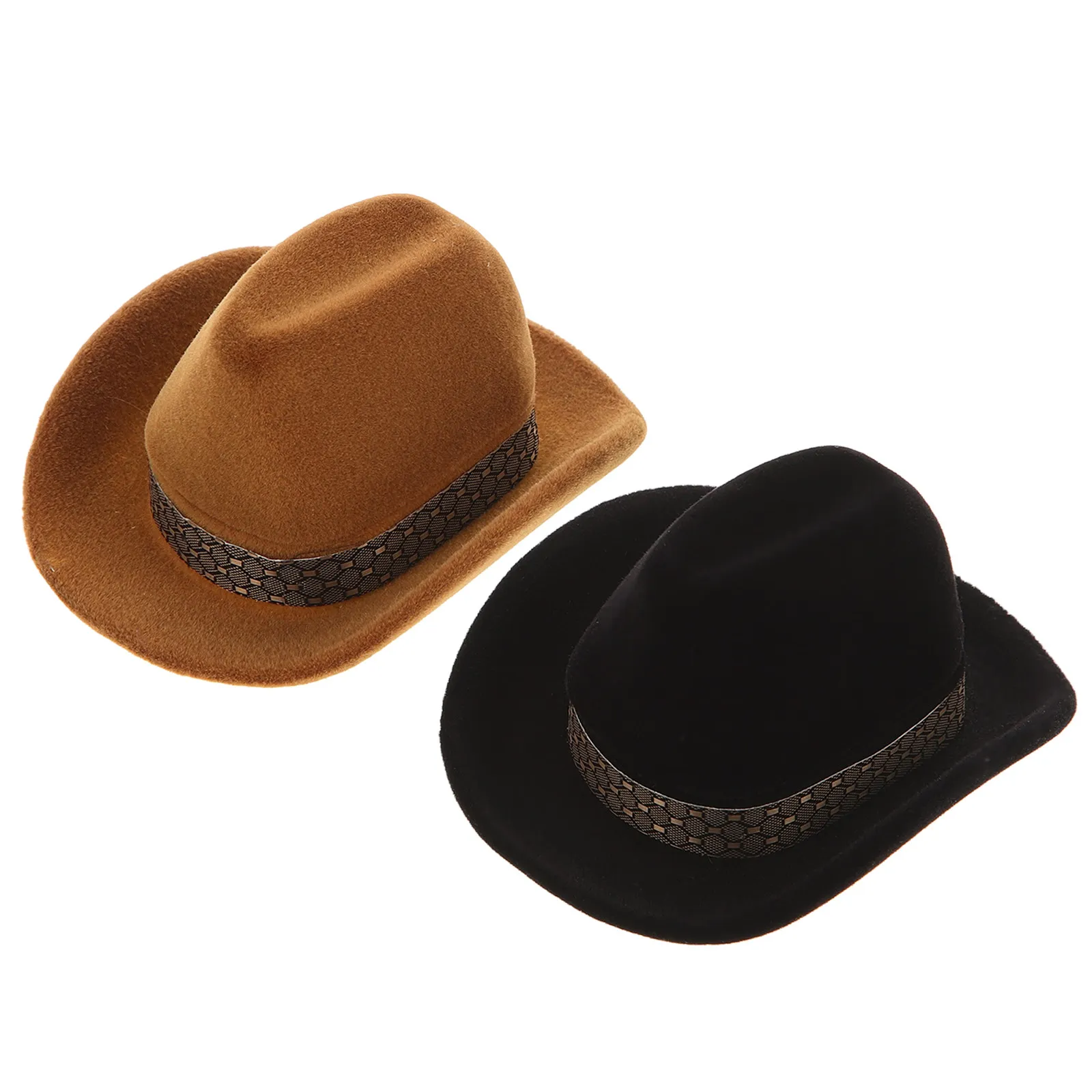 2Pcs Hat Shaped Ring Box Sleek Flocking Ring Storage Case for Engagement Rings Wedding Ceremony Proposal Jewelry Display Holder