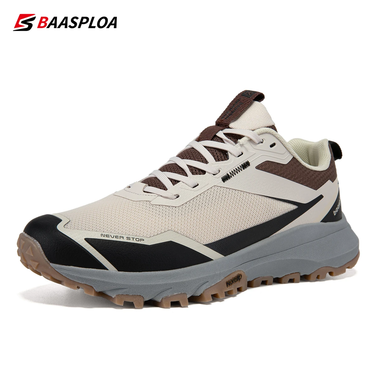 Bassploa 남성용 야외 신발, 미끄럼 방지 내마모성 워킹 슈즈, 통기성 워킹 슈즈, 브랜드 편안한 남성 스니커즈, 2024 신제품