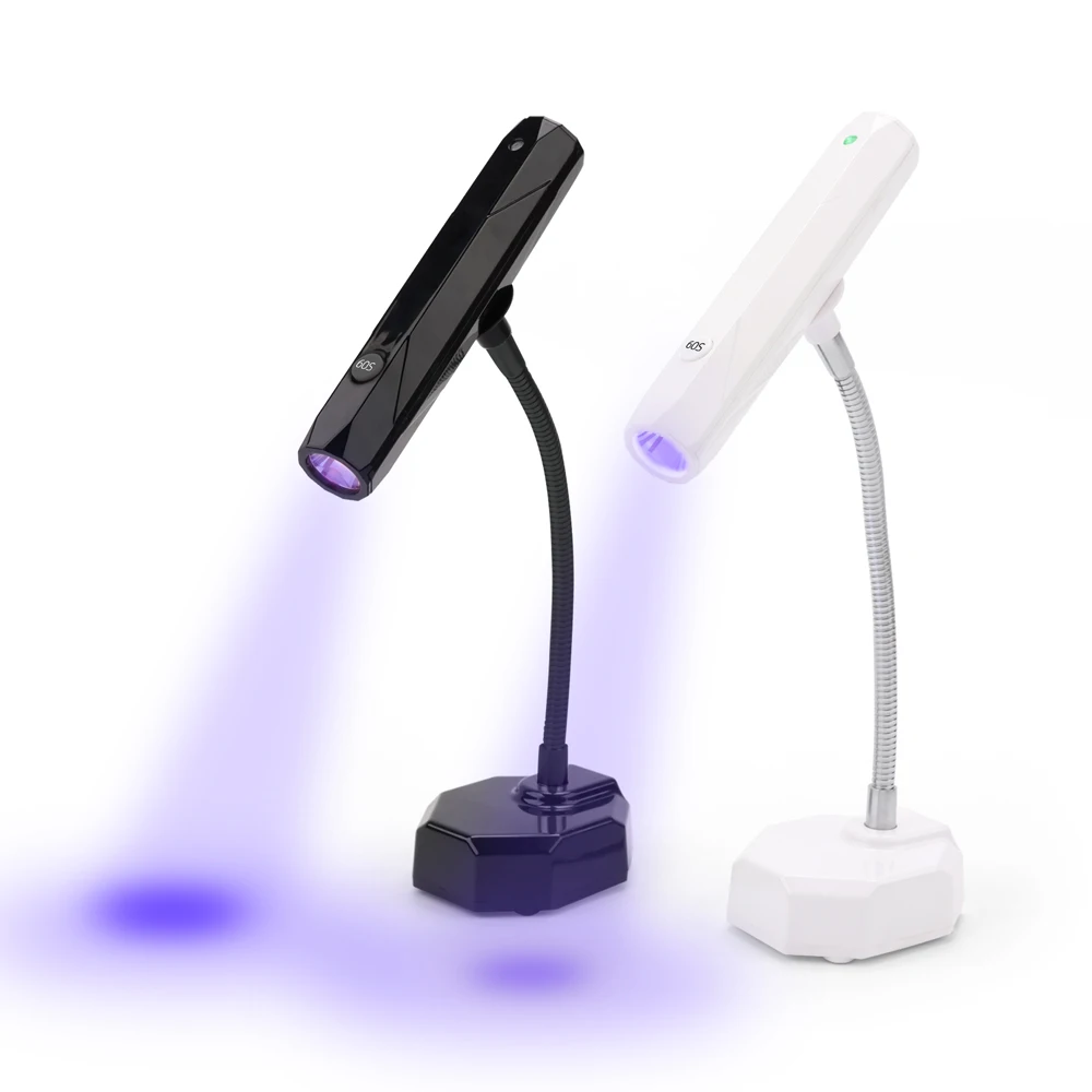 Bezprzewodowa, ładowalna mini lampa do paznokci UV LED, przenośna, mała, 9W, biała mini lampa do suszenia i utwardzania paznokci z uchwytem.