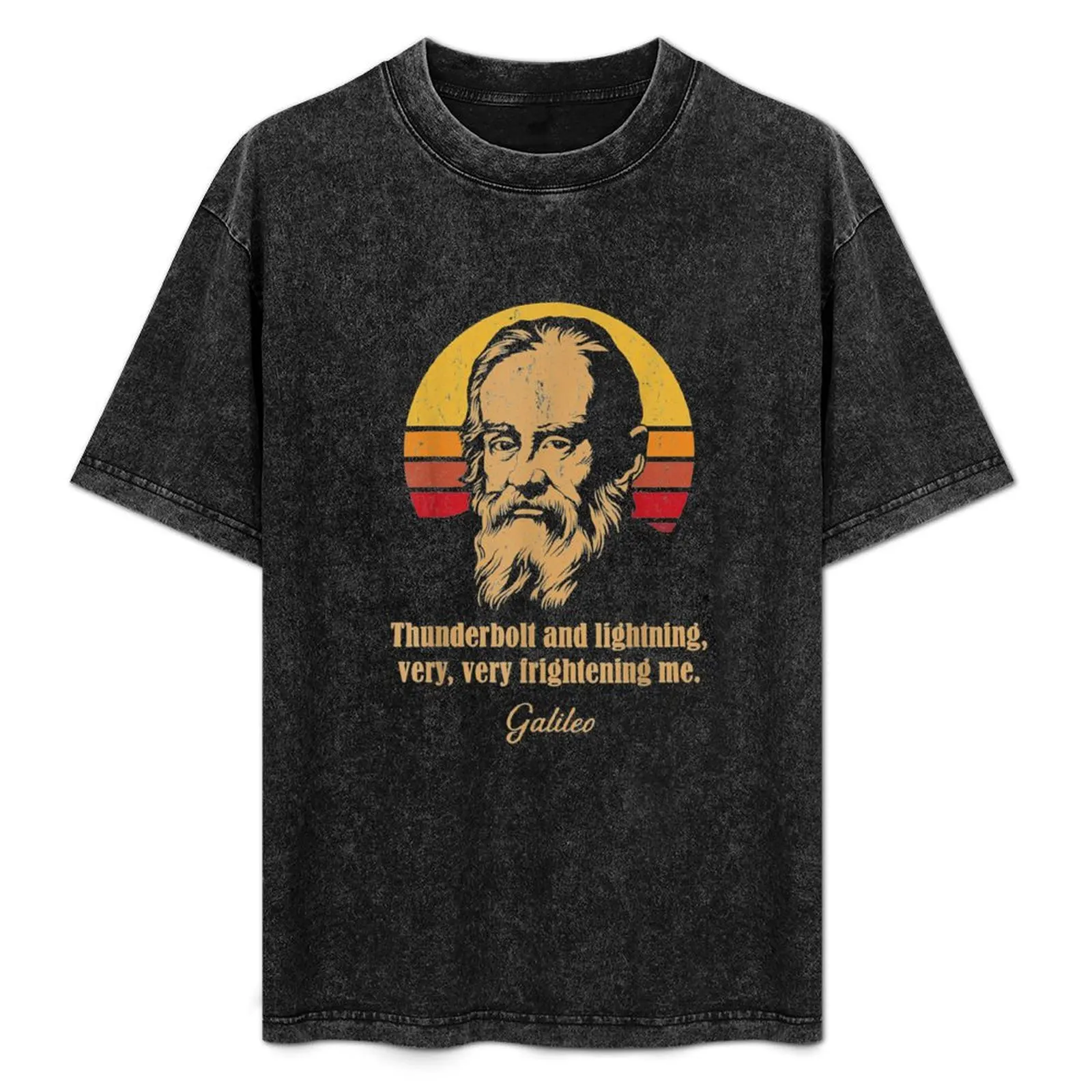 

Thunderbolt and lightning Galilleozz Astronomy Meme T-Shirt Basic Solid Color Casual Tee Shirt