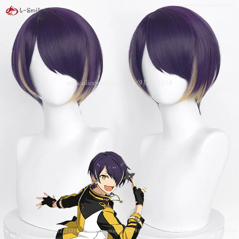 

Game ES Shinobu Sengoku Cosplay Wigs 30cm Heat Resistant Synthetic Hair Halloween Party Cos Anime Wig + Wig Cap