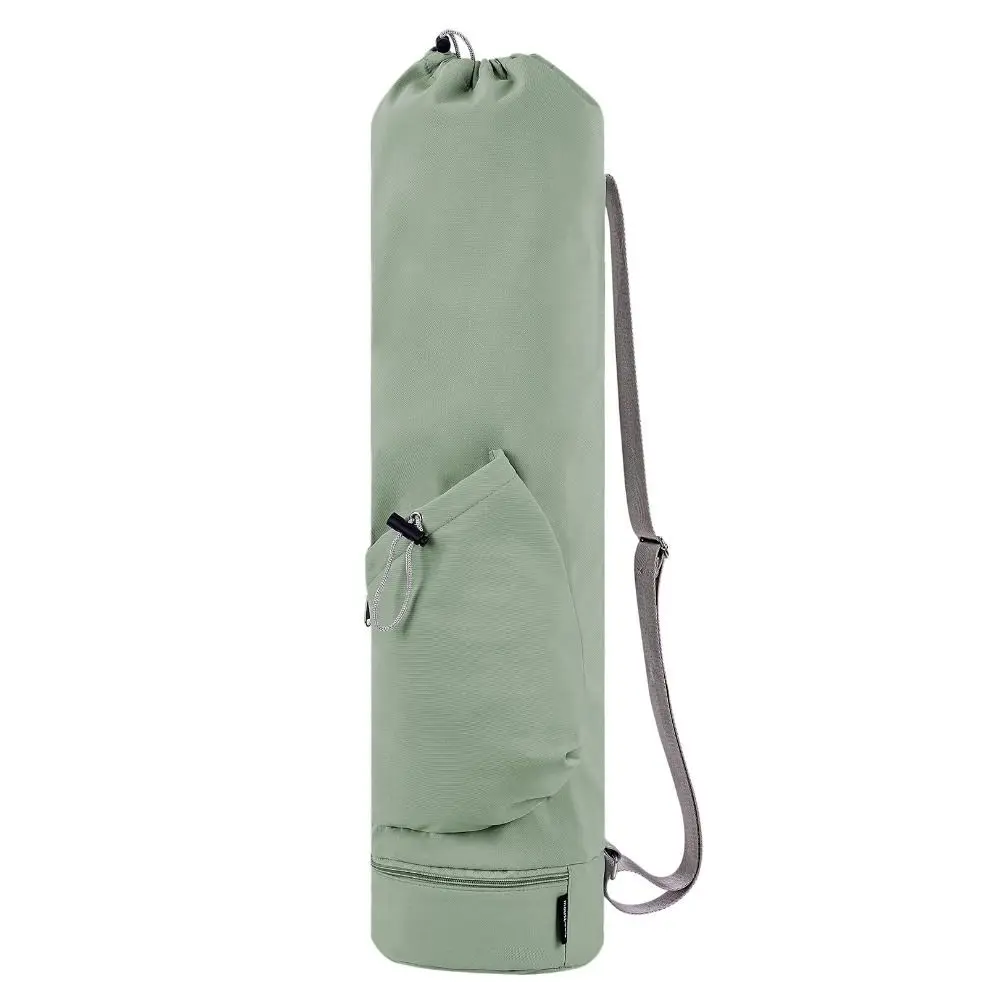 

Large Capacity Yoga Mat Bag Waterproof Adjustable Shoulder Straps Breathable Sports Bag Black Drawstring Exercise Storage Bag