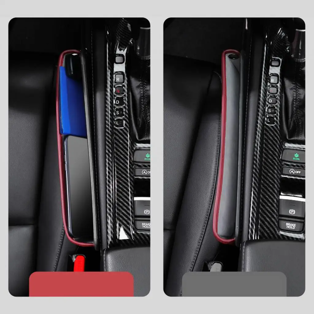 Car Seat Gap Filler Armrest Non-Slip Organizer for Keys Cellphone Reserved Charging Cable Hole Interior Accessories Black