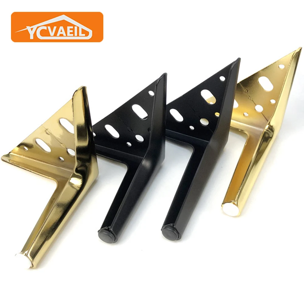 

1/4pcs Coffee Table Legs for Furniture Foot Metal 12/15cm TV Cabinet Bed Dresser Desk Chair Sofa Replacement Feet Black Gold