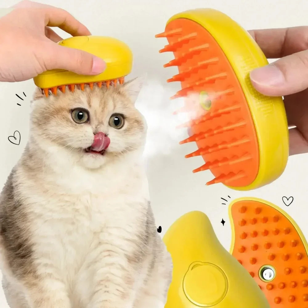 Pet Cat Steam Brush Steamy Dog Brush 3 in 1 Electric Spray Cat Hair Brushes for Massage Pet Grooming Comb Hair Removal Combs