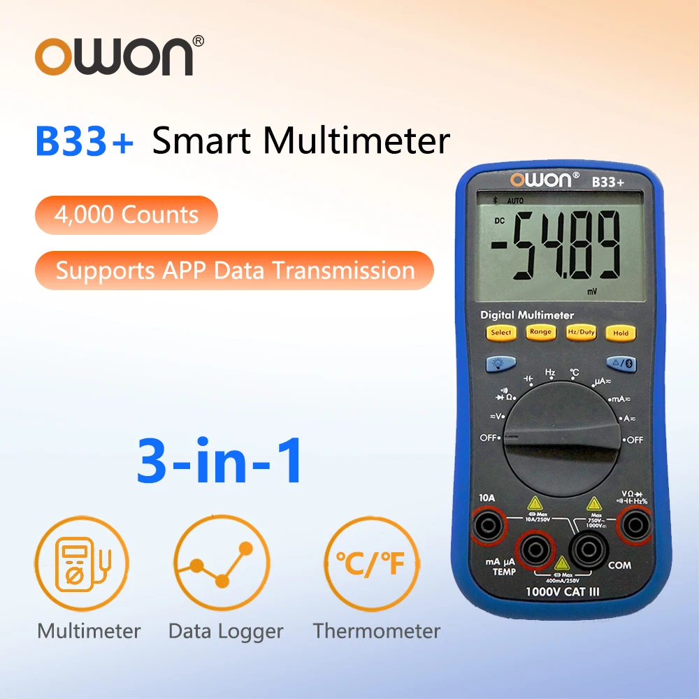 Owon Tester Multimeter Electrical None No 60mv 750v Auto Range Multimeters Tool B35T+ B33+ Good Selling