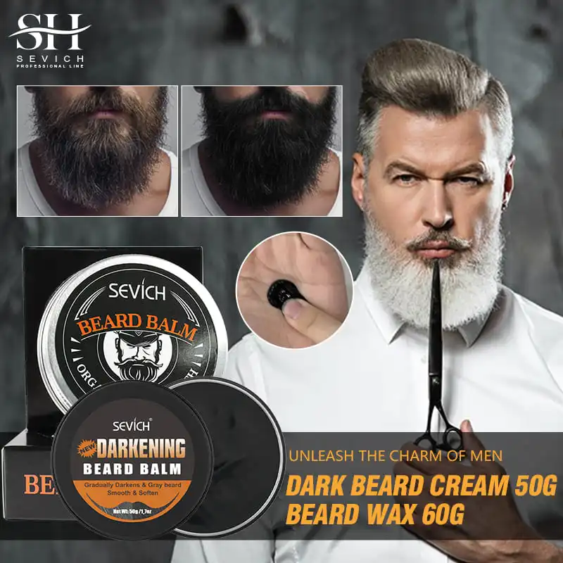 Sevich Men's Beard Growth Oil Care Products Beard Dyeing Cream  Salon Beard Shampoo Beard Styling Tool Grooming Treatment Kit