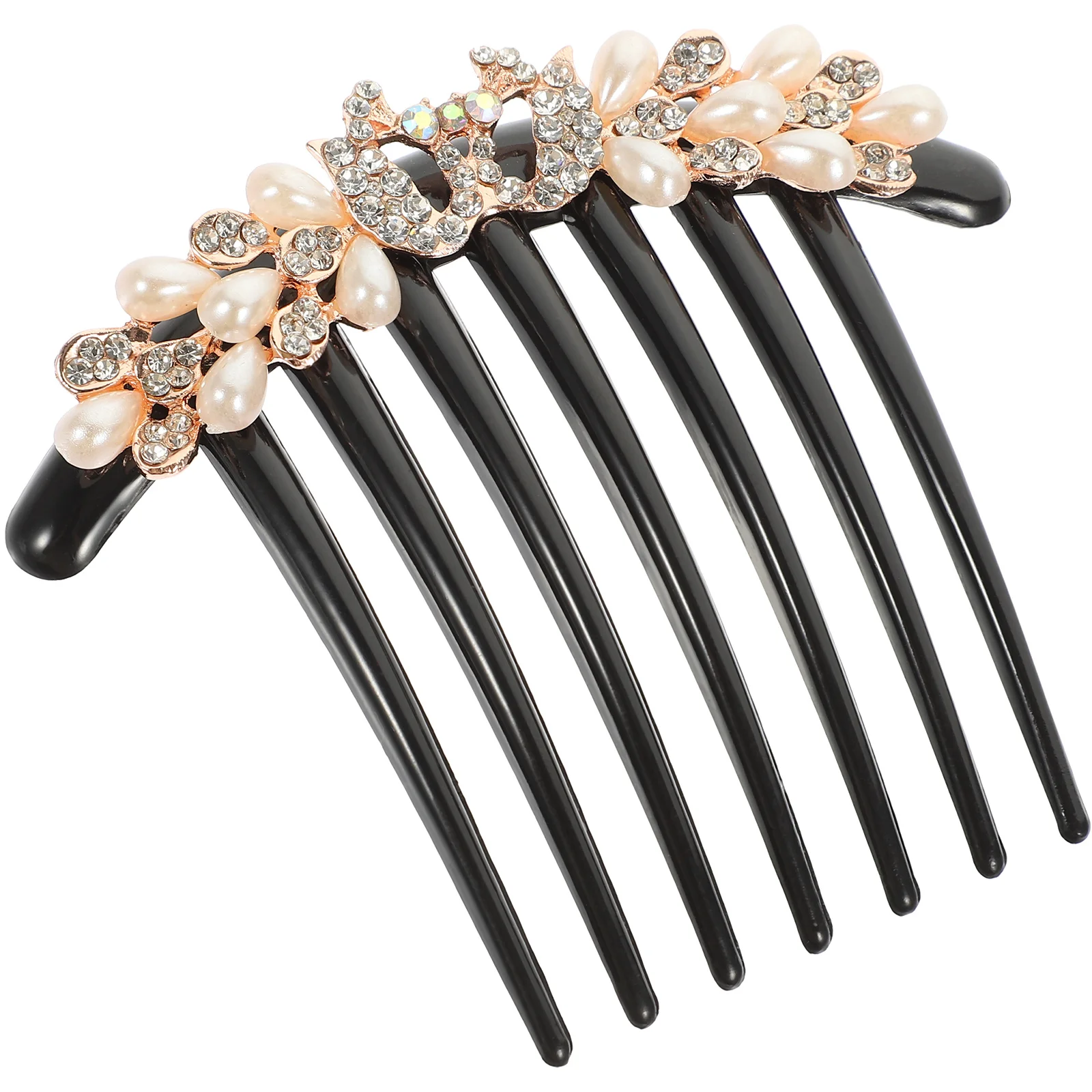 

Pearl Hair Comb Imitation Crystal Rhinestone Bride Headdress Elegant Headdress for Wedding Party Women Hair Accessories