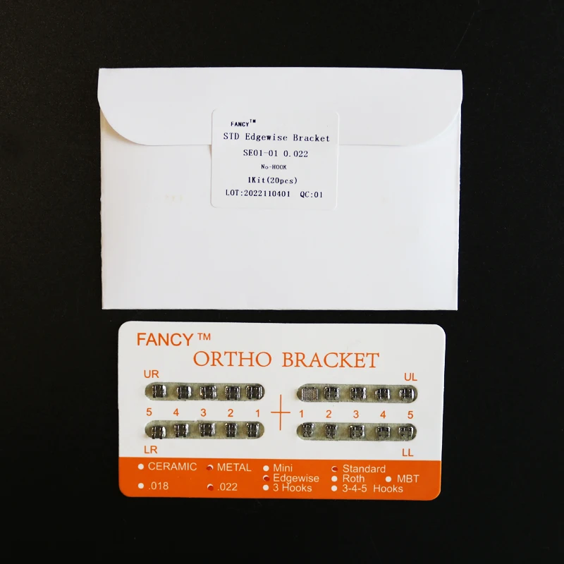 10Packs Orthodontic Braces Bracket Meshbase Edgewise 0Hook 3Hook 345Hooks Standard Mini Bracket Orange Pad