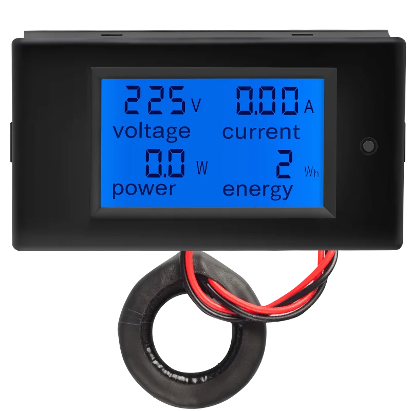 เครื่องวัดพลังงานไฟฟ้าดิจิตอล Peacefair PZEM-061 AC แบบเฟสเดียว 220V สำหรับใช้ในบ้าน พร้อมขดลวด CT สำหรับวัดกระแสไฟฟ้า