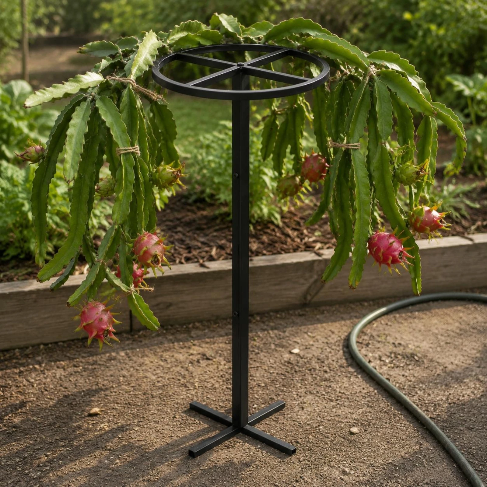 Dragon Fruit Trellis Stable Dragon Fruit Support Frame Adjustable Vertical Garden Trellis Space Saving Easy to Assemble
