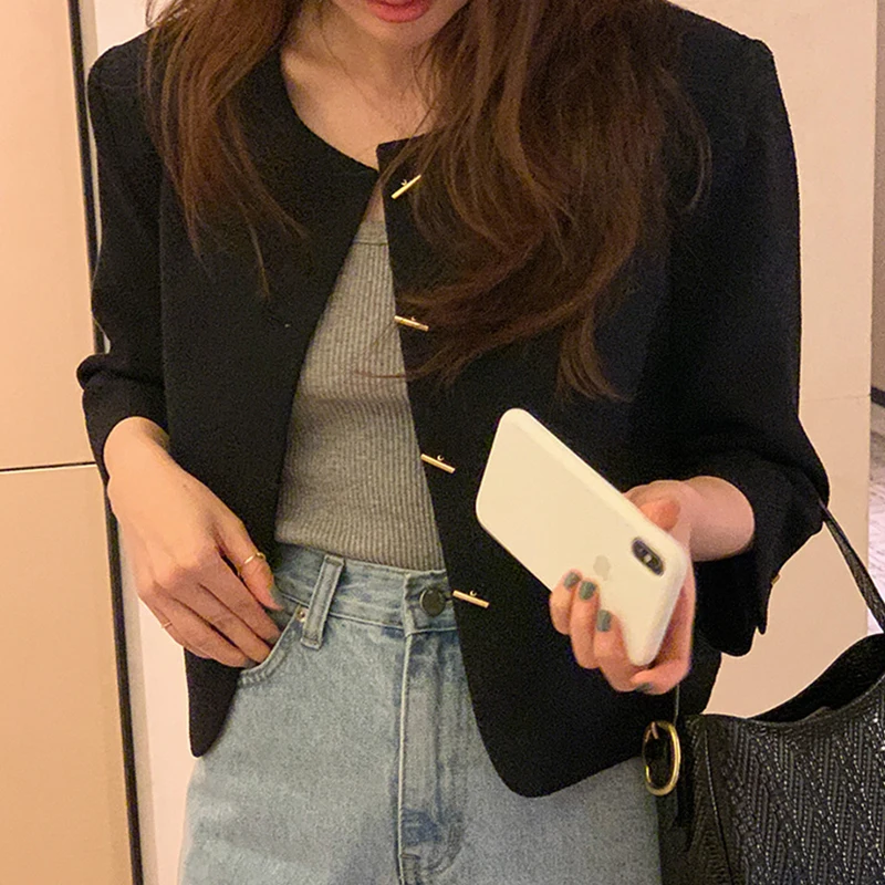 

Шикарный матовый круглый Ne Long Sve Loose Casual ort Jaet Женская модная универсальная верхняя одежда на одной пуговице