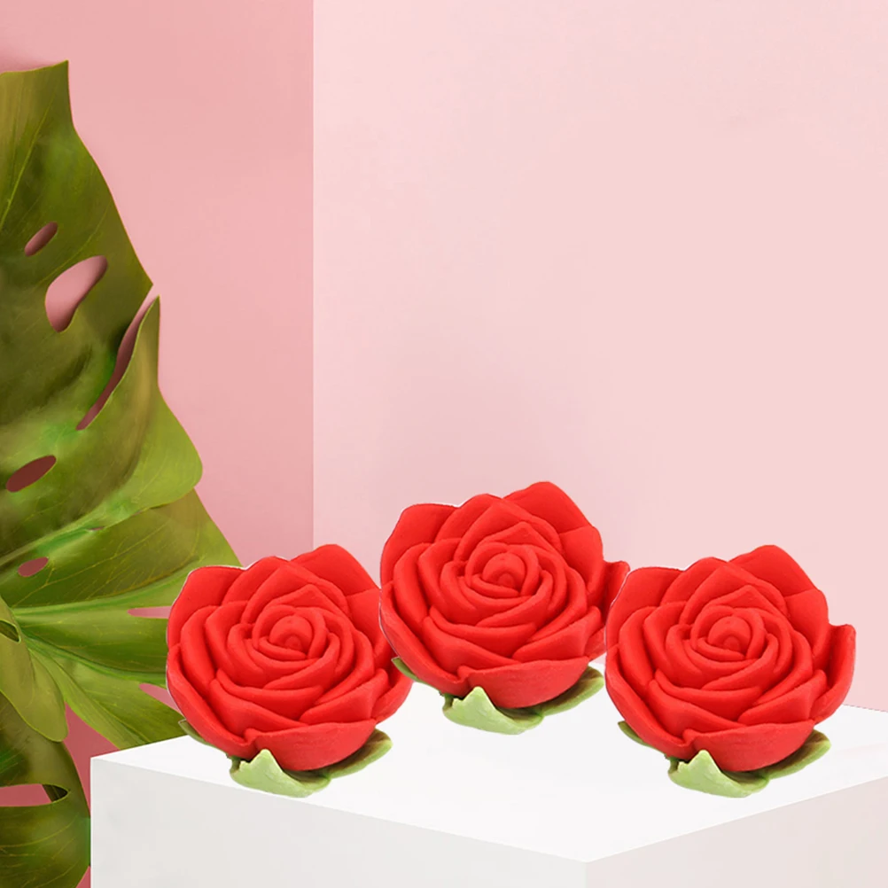 

24pcs Rose Shaped Erasers Safe Soft Portable School Student Artists Office Use Cartoon Flowers Rubber