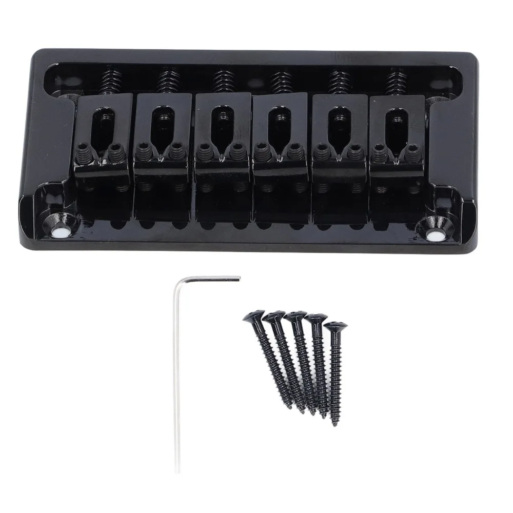 Zinc Alloy Electric Guitar Bridge Black/Silver/Golden Enhanced Tuning Stability Fixed Hardtail Bridge 52.5mm Width