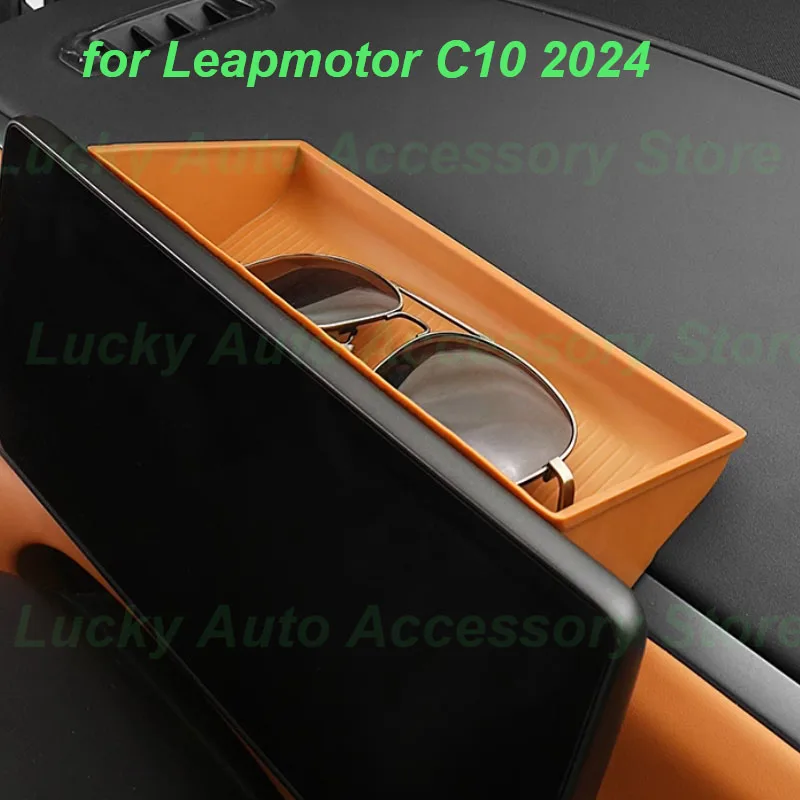 

Car Behind Screen Glasses Storage Box for Leapmotor C10 2024 Dashboard TPE Storage Box Tidying Interior Accessories