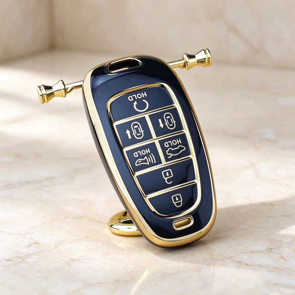 Soft TPU Car Key Case Cover for Hyundai Tucson Sonata 2020 Grandeur Sonata Limited Sonata Sel Ev 6 Ev 8 IONIQ 5 NEXO Keychain