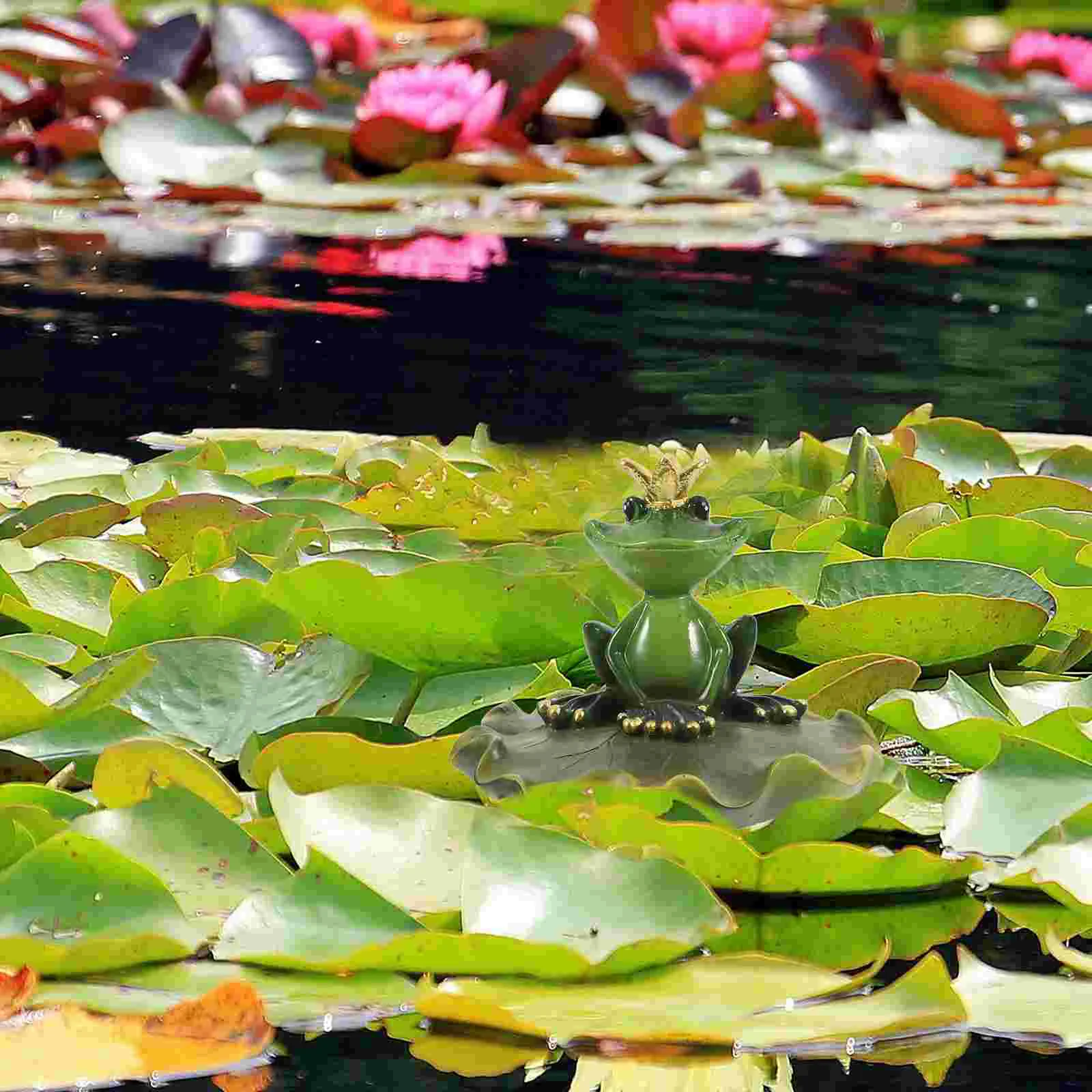 Pond Frog Statue Toads Garden Crowned Ornaments Lawn Decoration Resin Mini Figurines