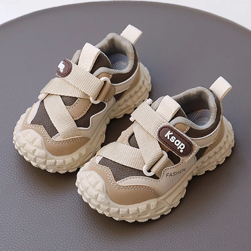 

Autumn Sport Shoes For Children PU Leather Trend Fashion Kid's Sneakers Ergonomics Breathable Boy's Girl's Running Shoes
