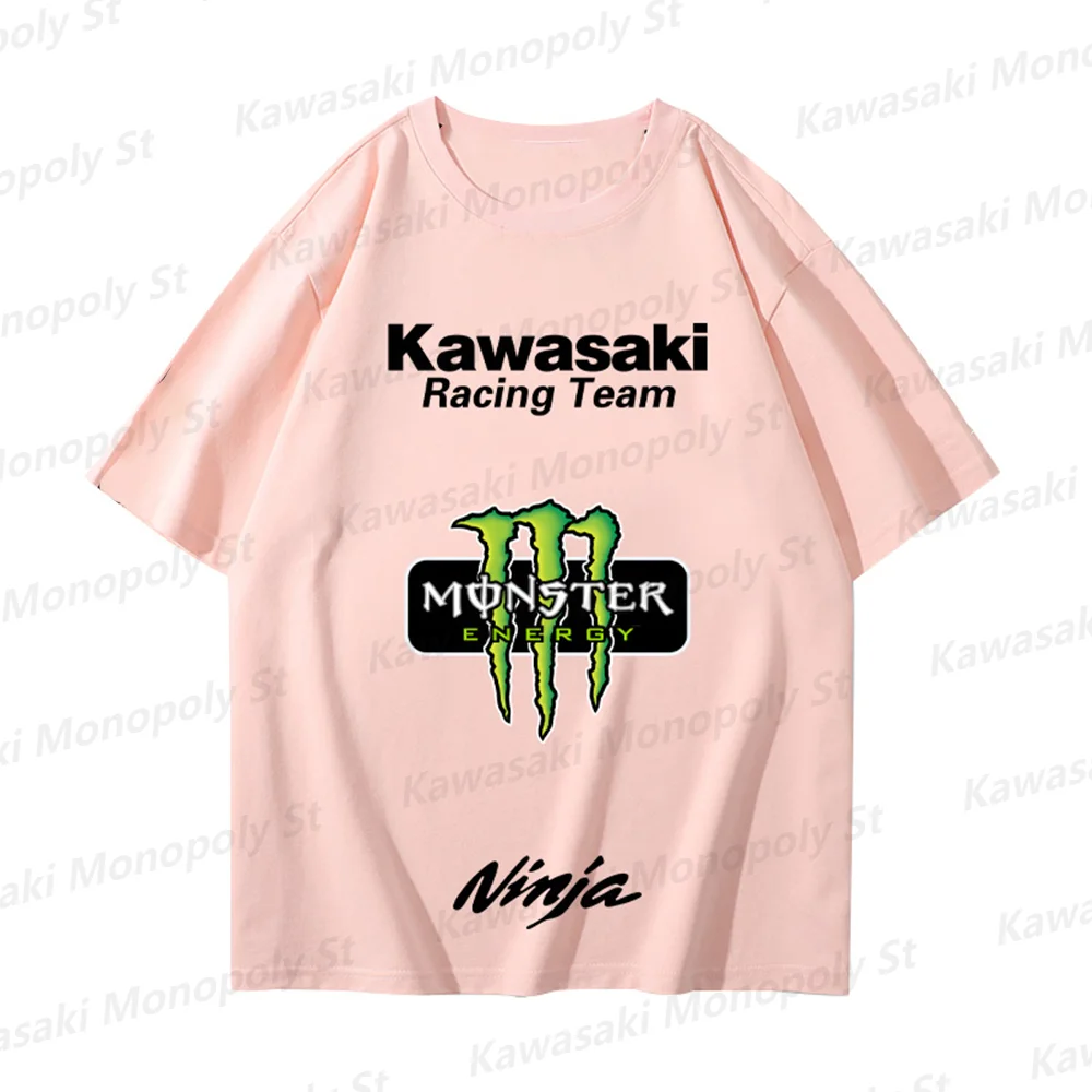 New Men Kawasaki Motorcycle Summer Cycling Suit T-Shirt Team Racing Suit Heavy Locomotive Boy O-Neck T-Shirt KID/Adult Cotton To