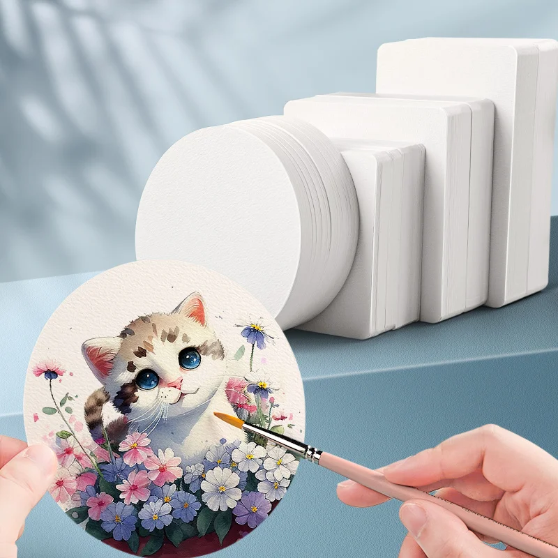 Portable Square/Round Watercolor Paper 300g Professional Water Color Paper Postcard Blank Cardboard for Painting School Supplies