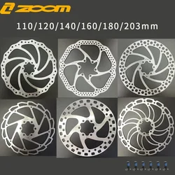 ZOOM Cycling Stainless Steel Brake Rotor 110/120/140/160/180/203mm MTB Road Bike Disc with Bolts  Brake Disk Bicycle Parts