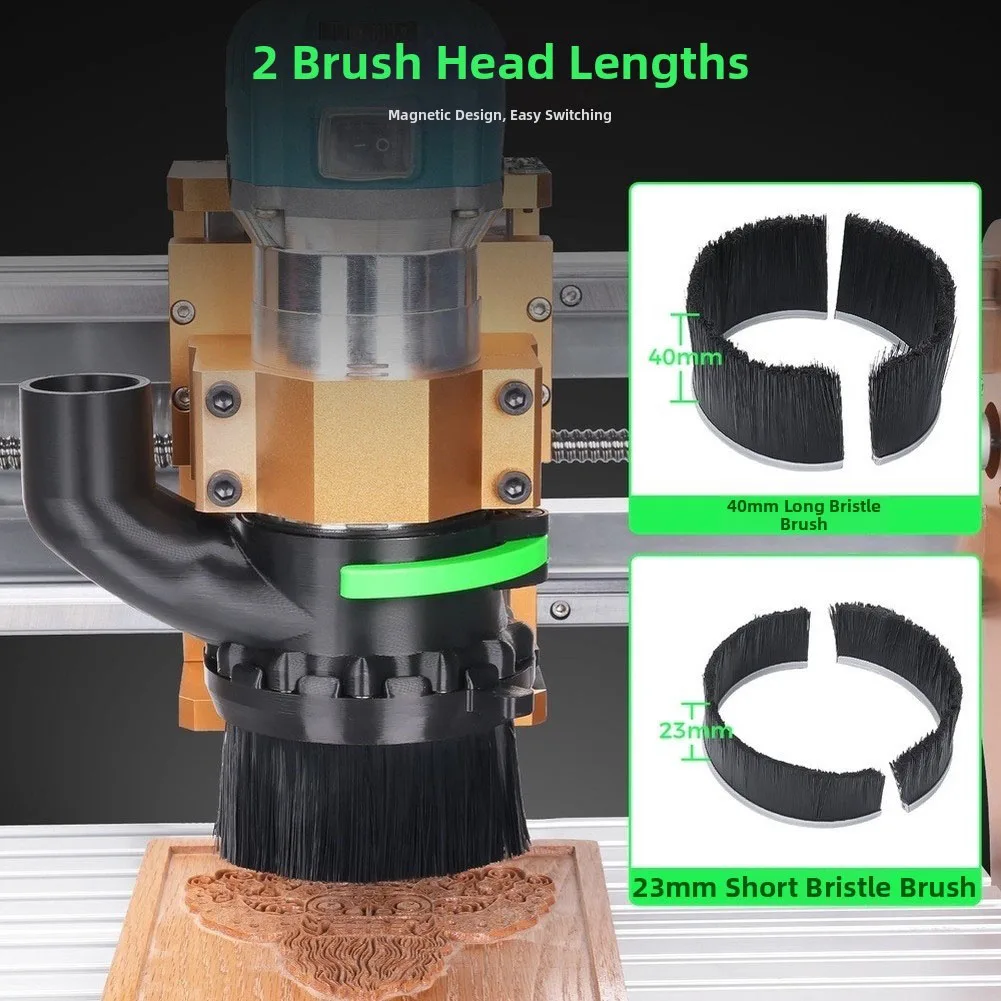 Router Dust Cover 65mm 69mm With Detachable Brush For Spindle Trimming Machine Vacuum Hood Chip Removal Engraving Accessory