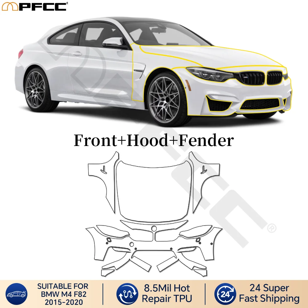 

For BMW M4 F82 2020 Body Pre-cut Paint Protective Film 8.5 Mil TPU PPF Transparent Car Scratch self-Healing External Accessories