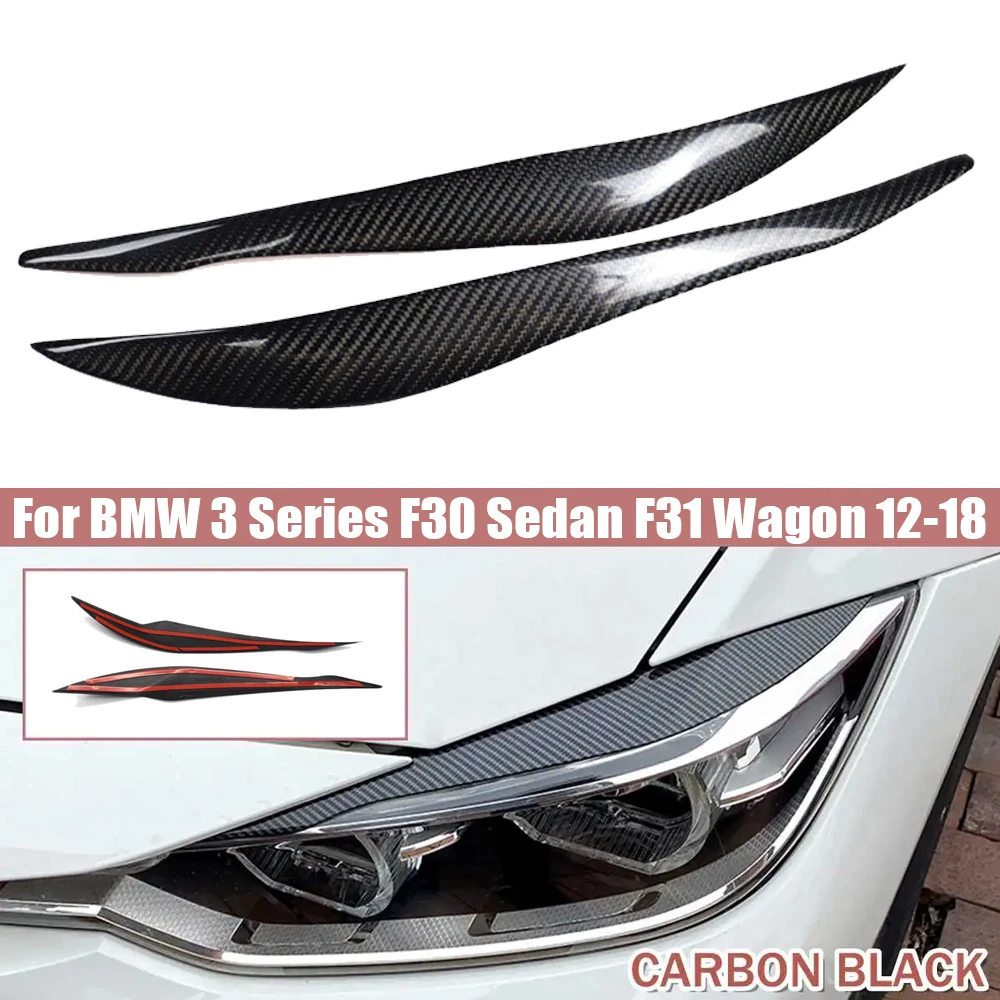 Auto Headlight Lamp Eyebrows Cover Trim Stickers For BMW 3 Series F30 F31 318i 320i 2012-2018 Car Eyelids Lids Decorative Trim