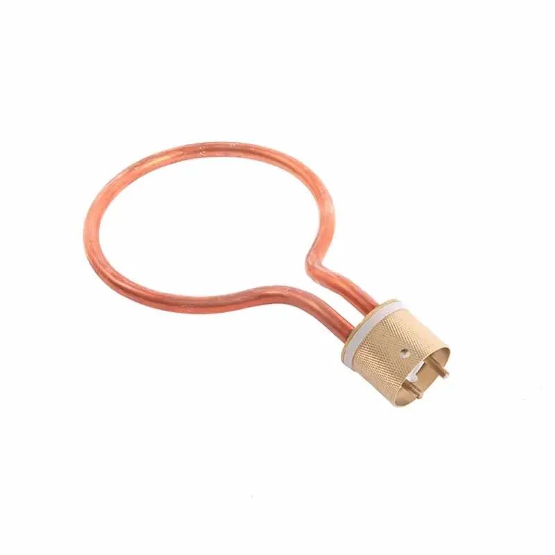 2KW 220V Red Copper Electric Heat Tube for Medical Autoclave,42mm Flange Circular Shape Heating Element for Sterilizing Pan