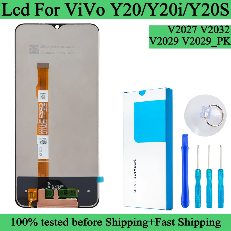 V2029 V2027 V2032 Premium Lcd For Vivo Y20 Display Touch Screen Vivo Y20S Digitizer Panel Assembly For Vivo Y20i LCD WITH FRAME