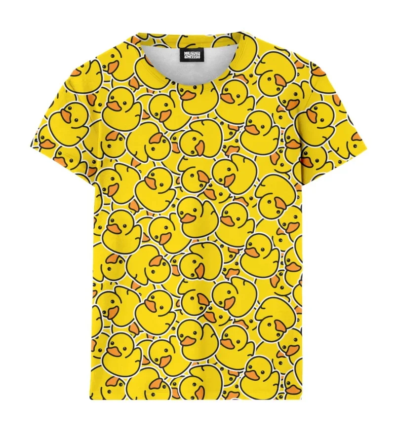 Unisex Y2K 3D Yellow Duck Print Rubber Graphic T-Shirt Short Sleeve Funny Kid's Streetwear Top
