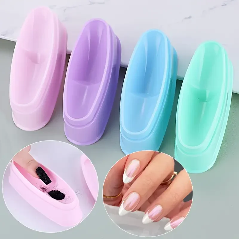 Powder Glitter Dust Dipping Tray Nail Storage Box Recycling Tools Powder Container French Tray Manicure Accessory Nail Supplies