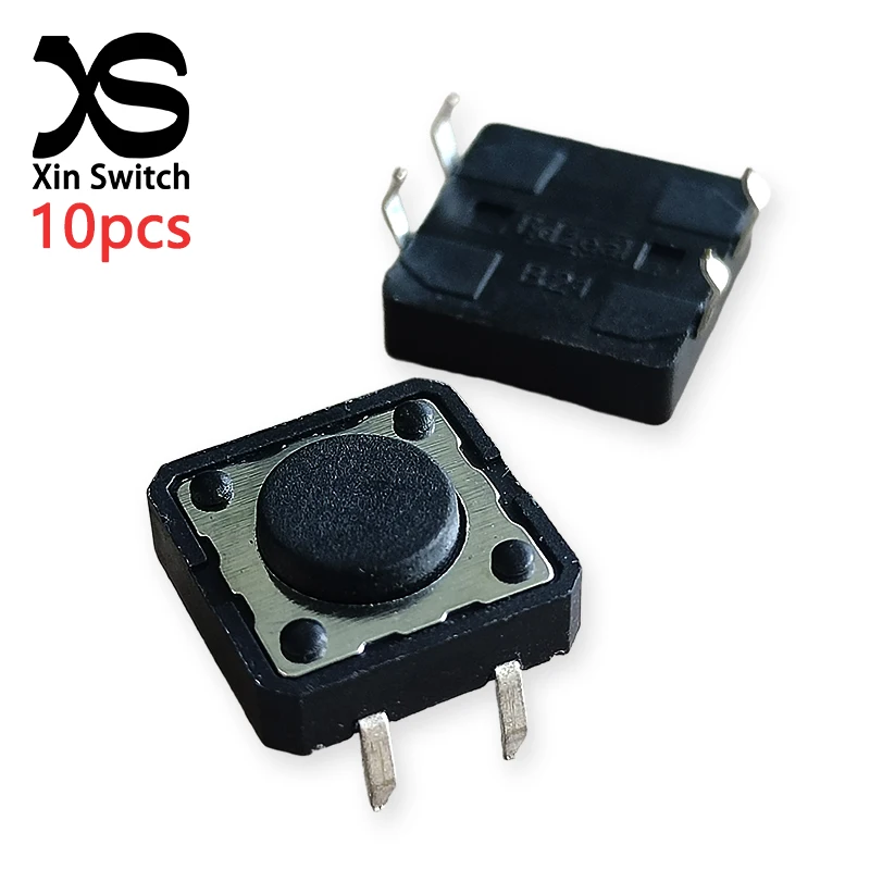 10PCS Vertical Type Tact Switch 12*12 Handle Height 4.5mm 4-Pin 50mA DC 12V 12x12 Self-Reset Electronic Push Button Switch
