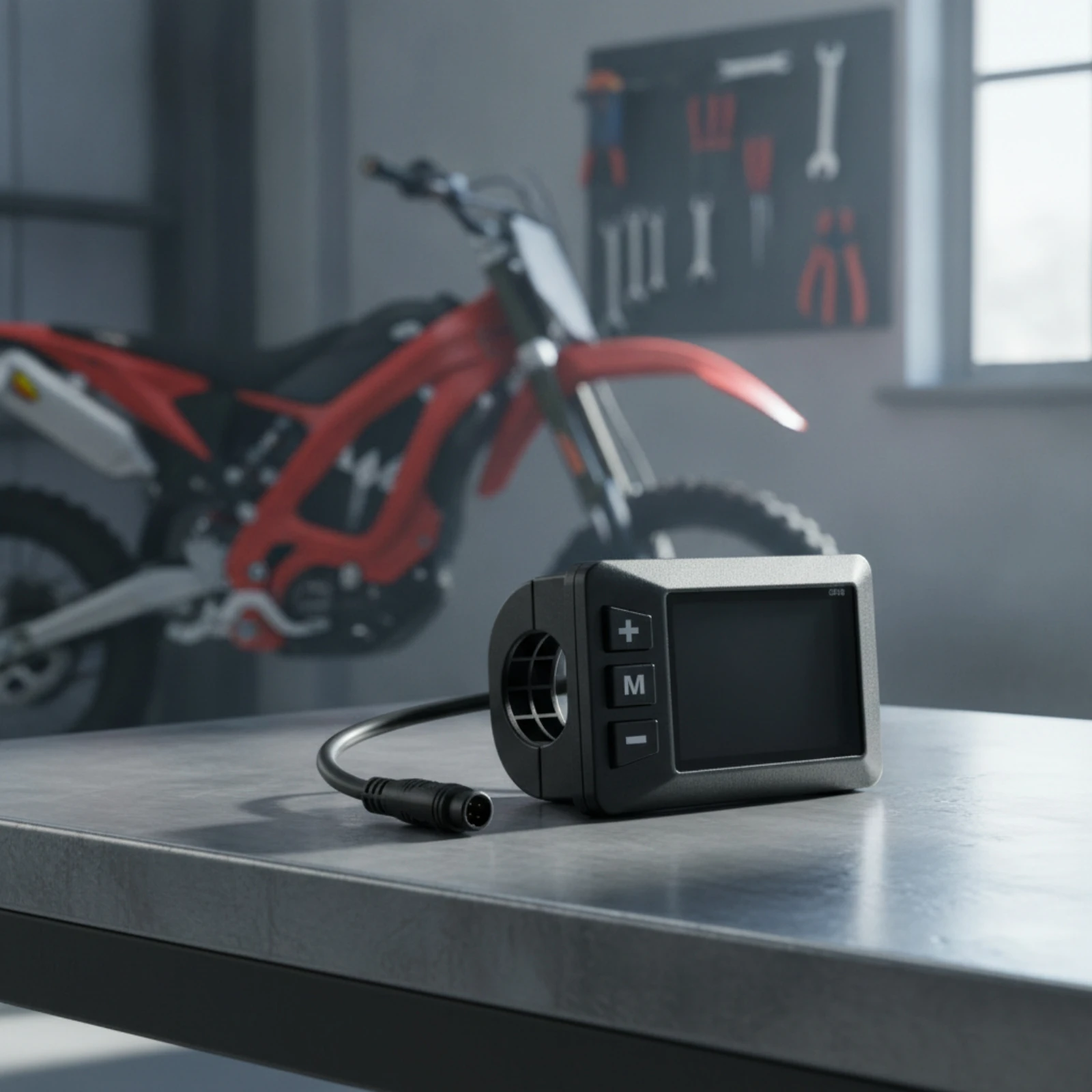 Compact Black LCD Motorcycle Instrument Display Low-profile Screen for Electric Dirt Bikes Handlebar Cockpit Riders