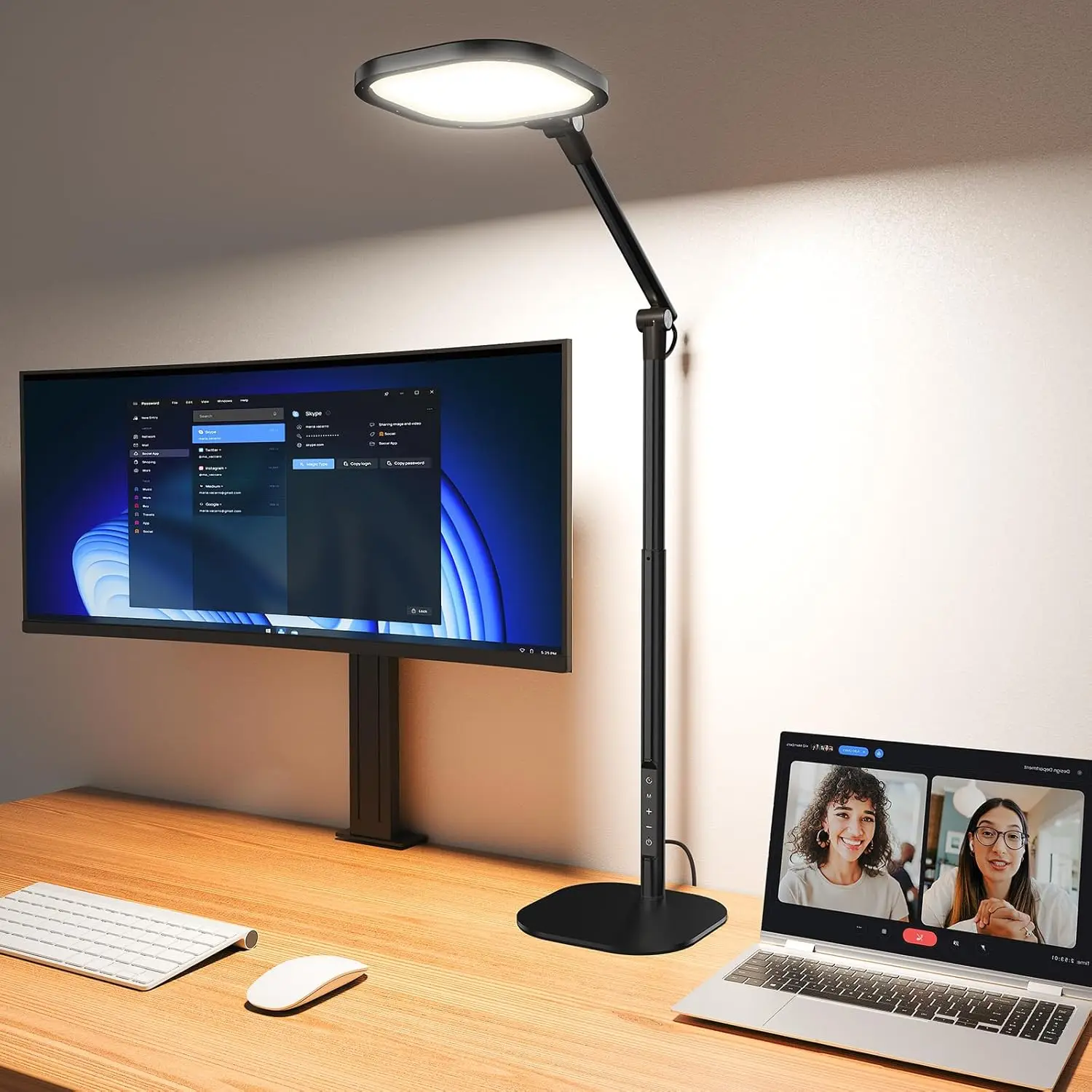 

Adjustable LED Desk Lamp with 50 Modes, Timer & Memory for Home Office, Study or Video Conferencing