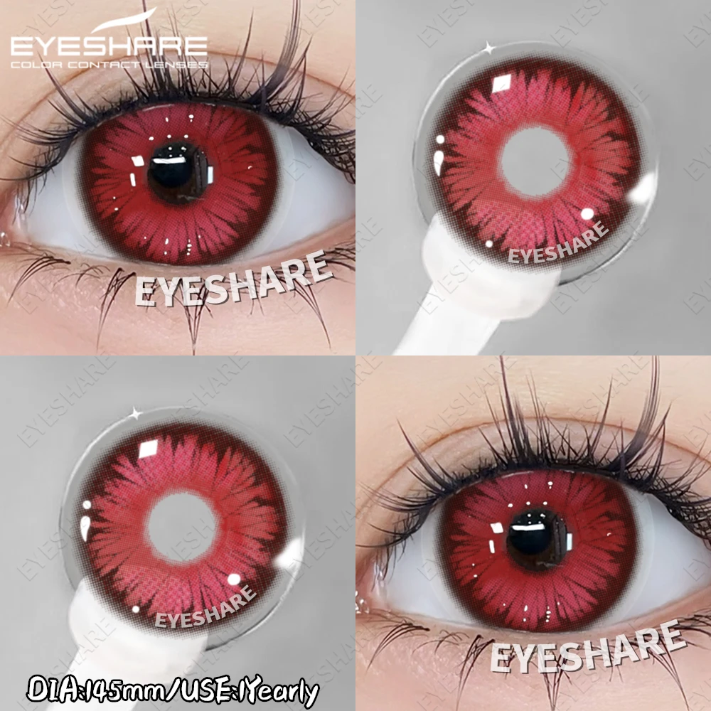 EYESHARE 1 Paar Farbe Cosplay Rosa Kontaktlinsen Rote Linsen Lila Augen Kontakt Halloween Schönheit Make-Up Linsen Anime Zubehör