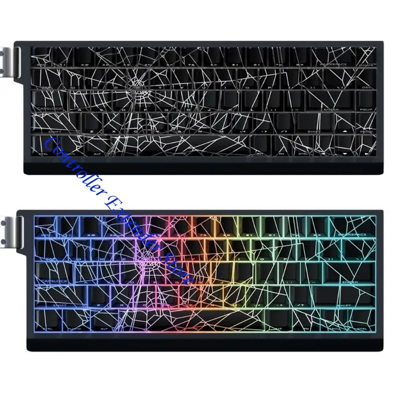 

N84B 64/74Key Keycaps Customs Spiders Web Keycap Set Side Print Backlit Keycaps for 61/64/68 Mechanical Keyboards