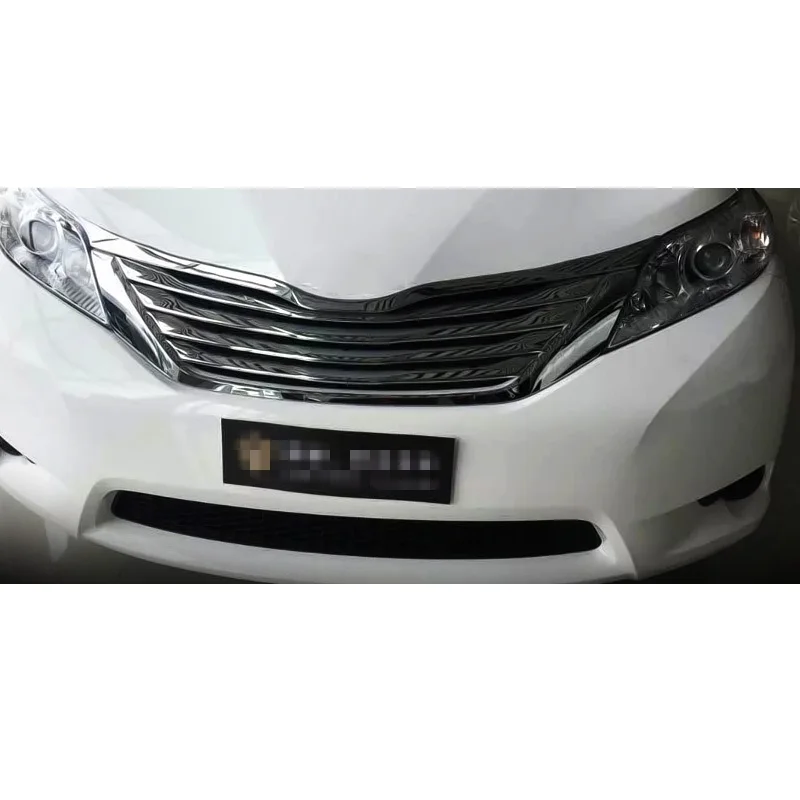 

lsrtw2017 car styling car front grill net trims chrome for sienna 2011 2012 2012 2014 2015 2016 2017 xl30