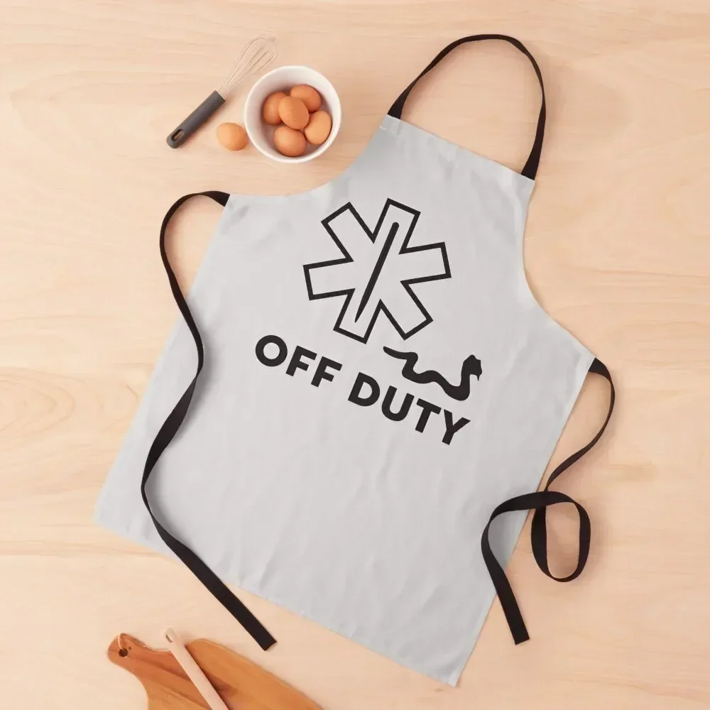 Off Duty Funny Emergency Medical Technicians Apron kitchen woman Women's Dresses man chef uniform Apron